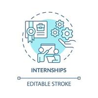 Internships soft blue concept icon. Practical professional experience. Intern for improving skills. Round shape line illustration. Abstract idea. Graphic design. Easy to use in presentation vector