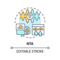 Network traffic analysis multi color concept icon. Web protocol, data collecting. Intrusion vulnerability detection. Round shape line illustration. Abstract idea. Graphic design. Easy to use vector