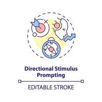 Directional stimulus prompting multi color concept icon. Prompt engineering technique. Guiding AI. Round shape line illustration. Abstract idea. Graphic design. Easy to use in article vector