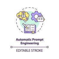 Automatic prompt engineering multi color concept icon. Prompt optimization. Algorithm and heuristics. Round shape line illustration. Abstract idea. Graphic design. Easy to use in article vector