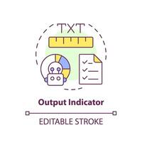 Output indicator multi color concept icon. Key element of prompt. Type and format of response. Chatbot answer. Round shape line illustration. Abstract idea. Graphic design. Easy to use in article vector