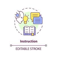 Instruction multi color concept icon. Key element of prompt. Clear command to chatbot. Human and LLM interaction. Round shape line illustration. Abstract idea. Graphic design. Easy to use in article vector