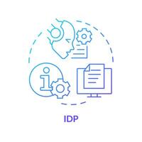 IDP ai blue gradient concept icon. Intelligent document processing. Data management. Round shape line illustration. Abstract idea. Graphic design. Easy to use in infographic, presentation vector
