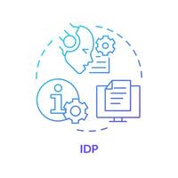 IDP ai blue gradient concept icon. Intelligent document processing. Data management. Round shape line illustration. Abstract idea. Graphic design. Easy to use in infographic, presentation vector