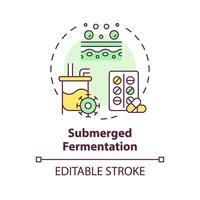 sumergido fermentación multi color concepto icono. farmacéutico industria producción. biotecnológico cultivo. redondo forma línea ilustración. resumen idea. gráfico diseño. fácil a utilizar en artículo vector