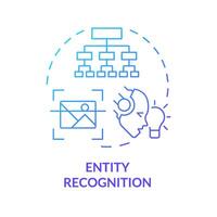 Entity recognition blue gradient concept icon. Image recognition, information hierarchy. Round shape line illustration. Abstract idea. Graphic design. Easy to use in infographic, presentation vector