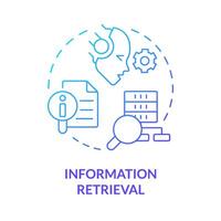 información recuperación azul degradado concepto icono. ai datos transformando etl proceso, modelo analizando redondo forma línea ilustración. resumen idea. gráfico diseño. fácil a utilizar en infografía vector