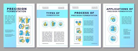 Precision fermentation technology brochure template. Leaflet design with linear icons. Editable 4 layouts for presentation, annual reports vector