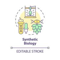 sintético biología multi color concepto icono. sintético organismos, híbrido agricultura. bioingeniería cultivo. redondo forma línea ilustración. resumen idea. gráfico diseño. fácil a utilizar en artículo vector