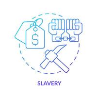 Slavery blue gradient concept icon. Social stratification. Human rights deprivation. Slavery abolition. Round shape line illustration. Abstract idea. Graphic design. Easy to use in article vector
