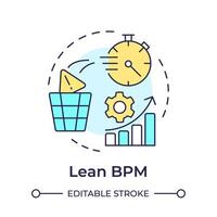 Lean BPM multi color concept icon. Workflow streamline. Cost saving, downtime reduce. Round shape line illustration. Abstract idea. Graphic design. Easy to use in infographic, article vector