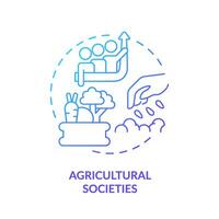 Agricultural society blue gradient concept icon. Agrarian community. Population growth. Crop production. Round shape line illustration. Abstract idea. Graphic design. Easy to use in article vector