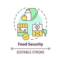 Food security multi color concept icon. Industry standards. Lactose free, dairy products. Round shape line illustration. Abstract idea. Graphic design. Easy to use in article, blog post vector