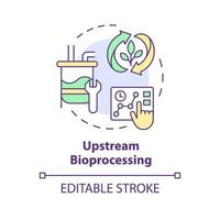 Upstream bioprocessing multi color concept icon. Selective breeding, bioprocess development. Agricultural conditions. Round shape line illustration. Abstract idea. Graphic design. Easy to use vector