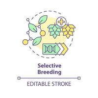 Selective breeding multi color concept icon. Seed modification, artificial selection. Round shape line illustration. Abstract idea. Graphic design. Easy to use in article, blog post vector