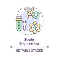 Strain engineering multi color concept icon. Hybrid agriculture. Seed modification, bioengineering. Round shape line illustration. Abstract idea. Graphic design. Easy to use in article, blog post vector