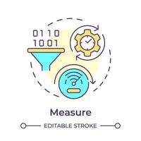 Sigma measure multi color concept icon. Business control, quality management. Data driven. Round shape line illustration. Abstract idea. Graphic design. Easy to use in infographic, article vector