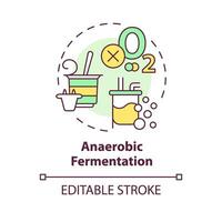 anaeróbico fermentación multi color concepto icono. cultivo tecnología, metabólico procesos. redondo forma línea ilustración. resumen idea. gráfico diseño. fácil a utilizar en artículo, Blog enviar vector