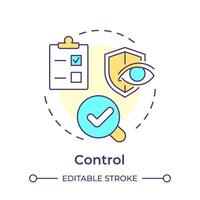 DMAIC control phase multi color concept icon. Quality monitoring, process management. Task accomplishment. Round shape line illustration. Abstract idea. Graphic design. Easy to use in infographic vector