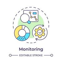 BPM monitoring multi color concept icon. Automation tools, performance metrics. Realtime data. Round shape line illustration. Abstract idea. Graphic design. Easy to use in infographic, article vector