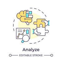 Sigma analyze multi color concept icon. Analytical tools, performance metrics. Quality control. Round shape line illustration. Abstract idea. Graphic design. Easy to use in infographic, article vector