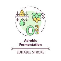 Aerobic fermentation multi color concept icon. Agricultural conditions, metabolic processes. Cultivation technology. Round shape line illustration. Abstract idea. Graphic design. Easy to use vector