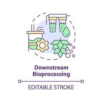 Downstream bioprocessing multi color concept icon. Microorganisms filtration. Genetic modification, crop improvement. Round shape line illustration. Abstract idea. Graphic design. Easy to use vector