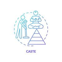 Caste system blue gradient concept icon. Social stratification. Traditional social order. Societal hierarchy. Round shape line illustration. Abstract idea. Graphic design. Easy to use in article vector