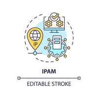 Ip management multi color concept icon. Network administration, web protocols. Internet infrastructure, data transferring. Round shape line illustration. Abstract idea. Graphic design. Easy to use vector