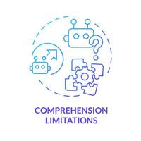 Comprehension limitations blue gradient concept icon. Human language interpretation. Round shape line illustration. Abstract idea. Graphic design. Easy to use in infographic, presentation vector