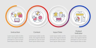 rápido llave elementos lazo infografía modelo. diseño instrucción. datos visualización con 4 4 pasos. editable cronograma informacion cuadro. flujo de trabajo diseño con línea íconos vector