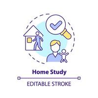 Home study multi color concept icon. Social worker home visit. Family assessment. Legal process of adoption. Round shape line illustration. Abstract idea. Graphic design. Easy to use vector