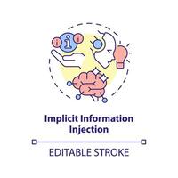 Implicit information injection multi color concept icon. Prompt engineering technique. Make suggestion. Round shape line illustration. Abstract idea. Graphic design. Easy to use in article vector