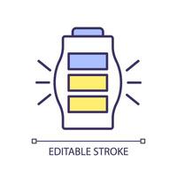 Battery capacity RGB color icon. High energy density. Energy storage device. Uninterruptible power supply. Isolated illustration. Simple filled line drawing. Editable stroke vector