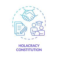 Holacracy constitution blue gradient concept icon. Rules and structures of holacracy organization. Round shape line illustration. Abstract idea. Graphic design. Easy to use in promotional material vector