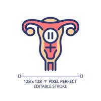 Female menopause RGB color icon. Physical health issue, medical condition. Feminine gynecology, ageing process. Isolated illustration. Simple filled line drawing. Editable stroke vector