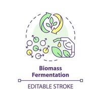 biomasa fermentación multi color concepto icono. biotecnológico proceso, alternativa proteinas redondo forma línea ilustración. resumen idea. gráfico diseño. fácil a utilizar en artículo, Blog enviar vector