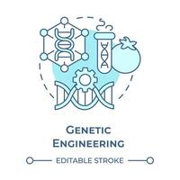 Genetic engineering soft blue concept icon. Gene manipulation. Precision breeding. Bioengineering. Round shape line illustration. Abstract idea. Graphic design. Easy to use in presentation vector