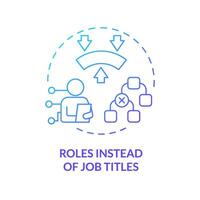 Assuming multiple roles blue gradient concept icon. Roles associated with purpose, domain. Round shape line illustration. Abstract idea. Graphic design. Easy to use in promotional material vector