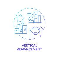 Vertical advancement blue gradient concept icon. Career progression. More authority, responsibility. Round shape line illustration. Abstract idea. Graphic design. Easy to use in promotional material vector