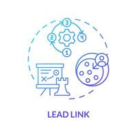 Lead link blue gradient concept icon. Assigning roles within circle, setting priorities, strategies. Round shape line illustration. Abstract idea. Graphic design. Easy to use in promotional material vector