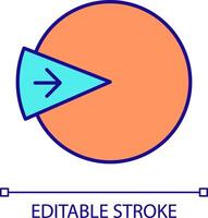 Pareto principle RGB color icon. Prioritization framework. Self improvement, focus control. Teamwork performance management. Isolated illustration. Simple filled line drawing. Editable stroke vector