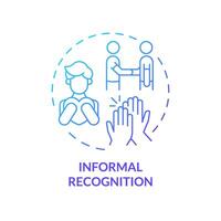 Informal recognition blue gradient concept icon. Employee appreciation. Gratitude and support. Workplace culture. Round shape line illustration. Abstract idea. Graphic design. Easy to use vector