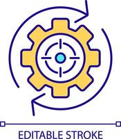 Performance goal persistance RGB color icon. Quality prioritization. Team management framework. Efficiency organization. Isolated illustration. Simple filled line drawing. Editable stroke vector