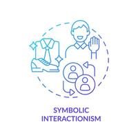 Symbolic interactionism blue gradient concept icon. Theory of social stratification. Self expression. Round shape line illustration. Abstract idea. Graphic design. Easy to use in article vector