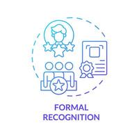 formal reconocimiento azul degradado concepto icono. empleado de el mes. logros apreciación. exitoso equipo trabajar. redondo forma línea ilustración. resumen idea. gráfico diseño. fácil a utilizar vector