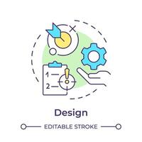 Business processes management design multi color concept icon. Workflow managing, operational efficiency. Round shape line illustration. Abstract idea. Graphic design. Easy to use in infographic vector