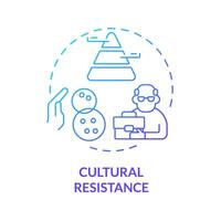 Cultural resistance blue gradient concept icon. Resistance from employees of traditional hierarchies. Round shape line illustration. Abstract idea. Graphic design. Easy to use in promotional material vector