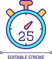 Time management technique RGB color icon. Work limiting, task decomposition. Workflow organization, focus control. Isolated illustration. Simple filled line drawing. Editable stroke vector