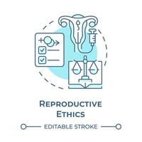 Reproductive ethics soft blue concept icon. Fertility treatment. Informed consent. Medical law. Round shape line illustration. Abstract idea. Graphic design. Easy to use in presentation vector